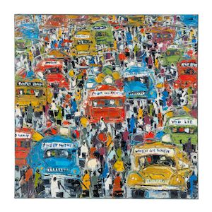Ablade Glover (Ghanaian, born 1934) Trotro Station (unframed)