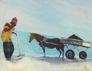 El Hadji Sy (Senegalese, born 1954) Gathering seaweed