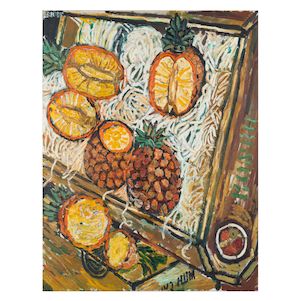 John Bratby R.A. (British, 1928-1992) Cut Pineapples in Display Box
