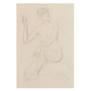 Augustus Edwin John O.M., R.A. (British, 1878-1961) Seated Nude (unframed)