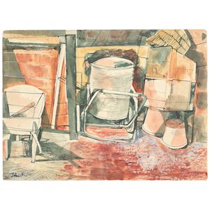 John Minton (British, 1917-1957) Garden Shed Still Life (unframed)