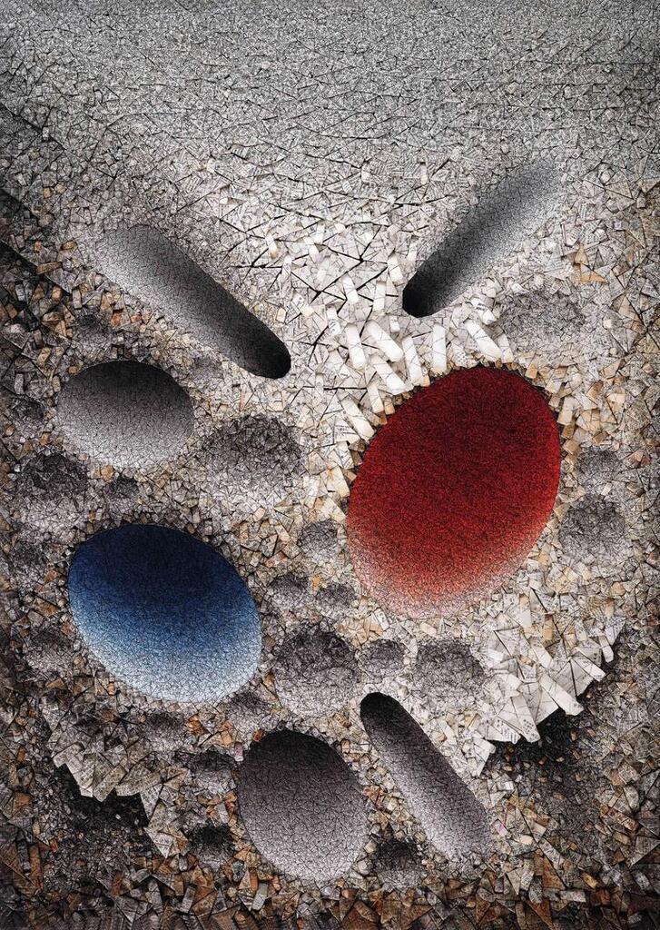 Chun Kwang Young, Aggregation 09-Oc060 Blue And Red