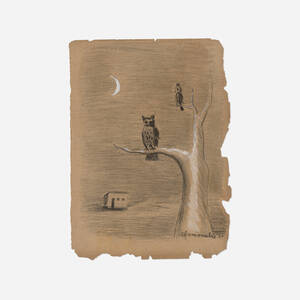 Gertrude Abercrombie, Untitled (Owl and Moon)