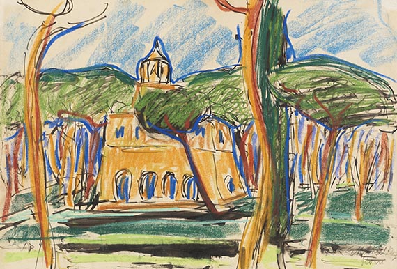 Erich Heckel, Villa Borghese in Rom