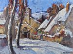 Petite église sous la neige.