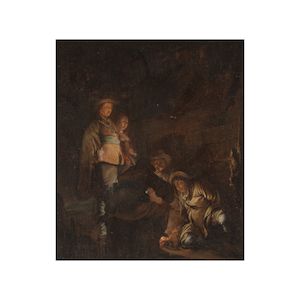 Benjamin Gerritsz. Cuyp (Dordrecht 1612-1652) Scène animée près du feu