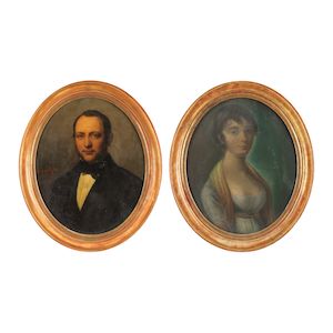Henry Scheffer (La Haye 1798-1862 Paris) Portrait d'homme (accompagné d'un portrait de femme, au pastel, de l'école française de XIXe siècleto be offered with a portrait of a lady, pastel, French school, 19th Century (2))