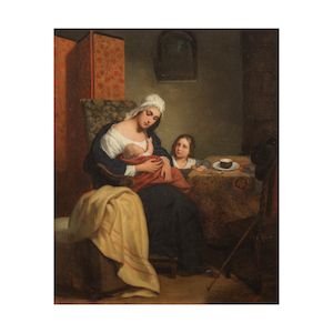 Henry Scheffer (La Haye 1798-1862 Paris) Scène familiale