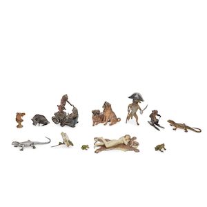 Franz Bergman (Austrian, 1861-1936): A group of various cold painted bronzes (12)