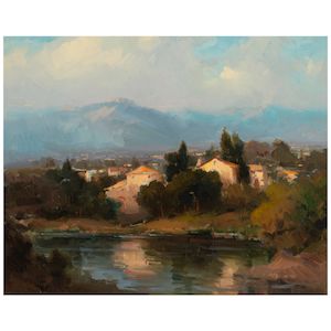 Ovanes Berberian (born 1951) Tuscan Landscape (Montecatini) 25 1/2 x 32 in.
