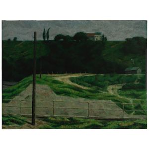 James Warren Hueter (1925-2020) Landscape 30 x 40 in. (Painted in 1953.)