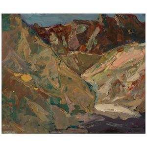 Si Chen Yuan (1911-1974) Mountain in the Desert, Death Valley, CA 15 3/4 x 18 in.