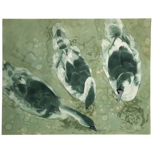 William G. Garbe (1948-1989) Untitled (Three Swans) sight 45 x 59 1/4 in.