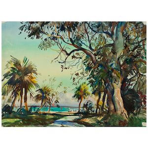 William Lester Stevens (1888-1969) Indian River sight 21 x 29 in.