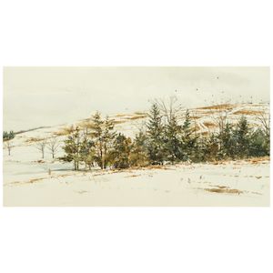 David B. Armstrong (born 1950) Snowy Landscape sight 19 1/2 x 36 3/4 in.