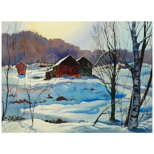 John Pike (1911-1979) Cold Winter in Vermont sight 20 /1/2 x 28 in.