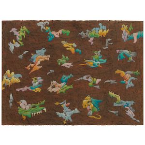 Helen Orman (1938-2004) Carnivores and Combatants sight 22 x 29 3/4 in.