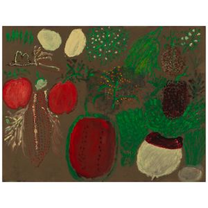 Ezekiel Gibbs (1889-1992) Vegetable Garden at Night sight 20 x 26 in.