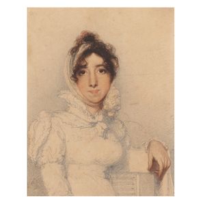 Half-portrait of a young lady in a frilled collar