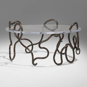 Rare Oval Meander coffee table