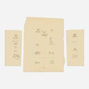 Stanhope bedframe sketches (three works)