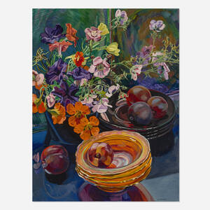 Janet Fish, Nasturtiums and Plums