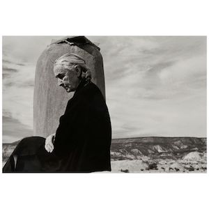 John Loengard (1934-2020); Georgia O'Keeffe on Roof, Ghost Ranch, NM;