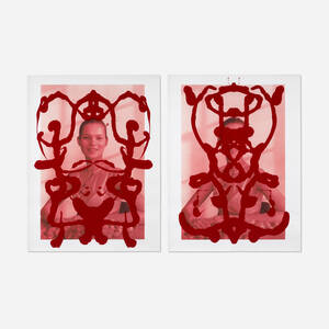 Kate Moss Rorschach (Red on Red) (two works)