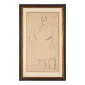 Sir Max Beerbohm (English, 1872-1956), Caricature of John Singer Sargent,