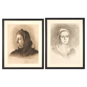Two Charcoal Drawings