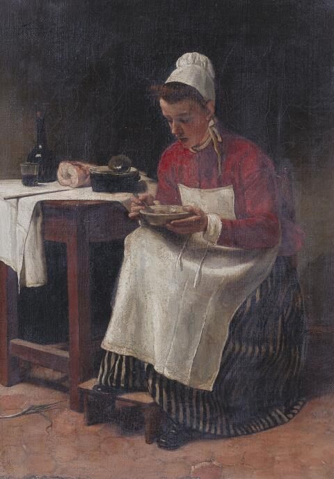 Maidservant at her Midday Meal