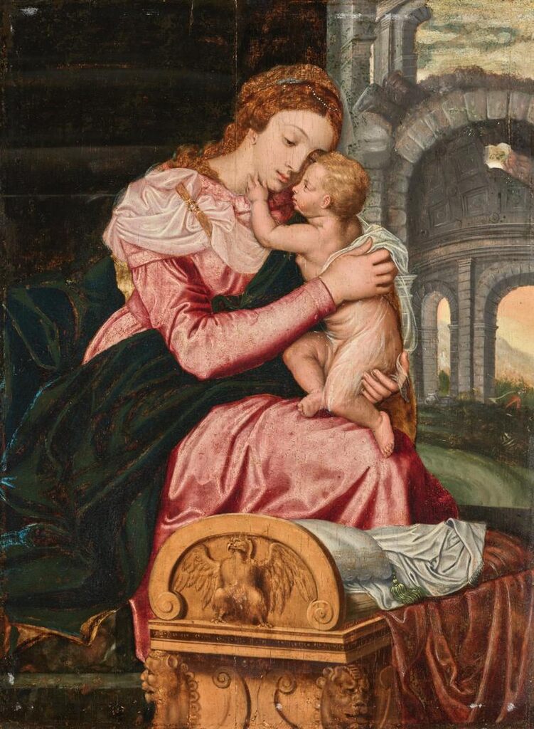 Virgin and Child, a Cradle in the Foreground