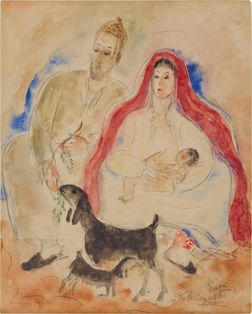 Couple with Baby and Goat