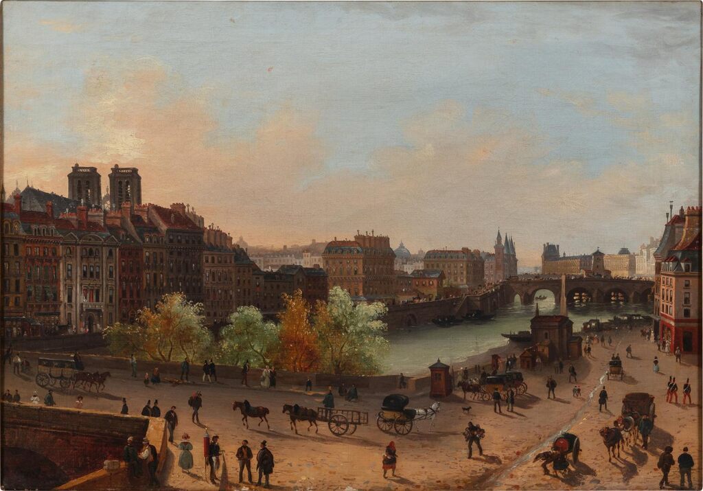 View of the Ile de la Cité with Notre Dame de Paris from the Quai de l'Hôtel de Ville