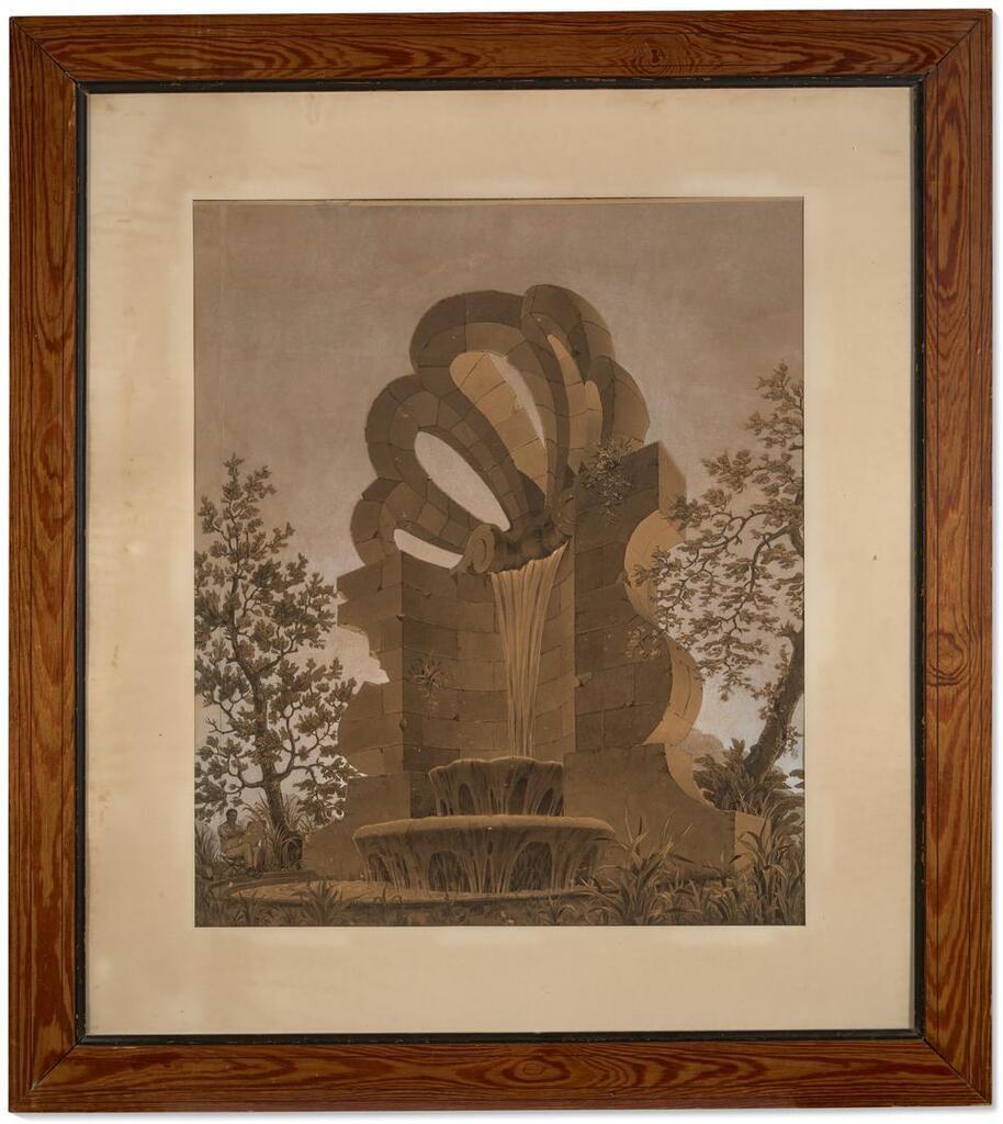 A fountain in a landscape