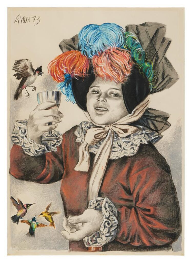 Mujer con pájaro
