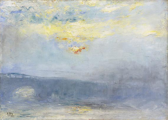 Lesser Ury, Waterloo Bridge bei Nebel, London