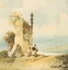 Indian Soldiers Resting Beside a Ruined Temple.