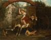Girl Riding a Donkey.