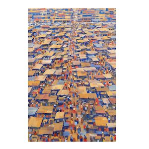 Ato Delaquis (Ghanaian, born 1945) Market roofs