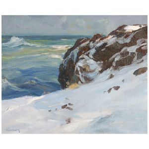 Charles Herbert Woodbury (1864-1940) Winter Coast 17 x 21 in. (43.1 x 53.3 cm.)