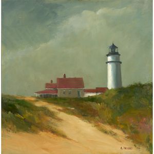Anne Packard (born 1933) Lighthouse 34 x 34 in. (86.4 x 86.4 cm.) (Painted in 2006.)