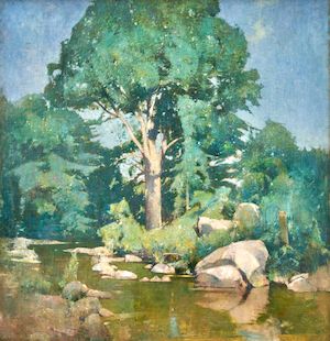 Emil Carlsen (1848-1932) Brook Elm 49 3/4 x 47 3/4 in. (126.4 x 121.3 cm.) (Painted circa 1906.)