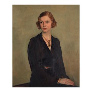 Leopold Gould Seyffert (1887-1956) Portrait of Bobbi Vernon (Mrs. Leopold Seyffert) 35 x 29 in. (88.9 x 73.7 cm.) (Painted circa 1932.)