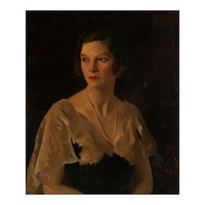 Leopold Gould Seyffert (1887-1956) Portrait of a Woman with Pearls 30 x 25 1/2 in. (76.2 x 64.7 cm.) (Painted circa 1930.)