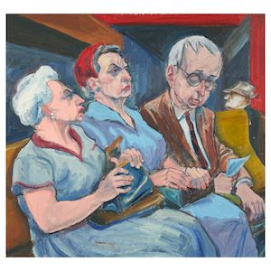 William Sharp (1900-1961) New York City Subway 19 x 20 in. (48.2 x 50.8 cm.)