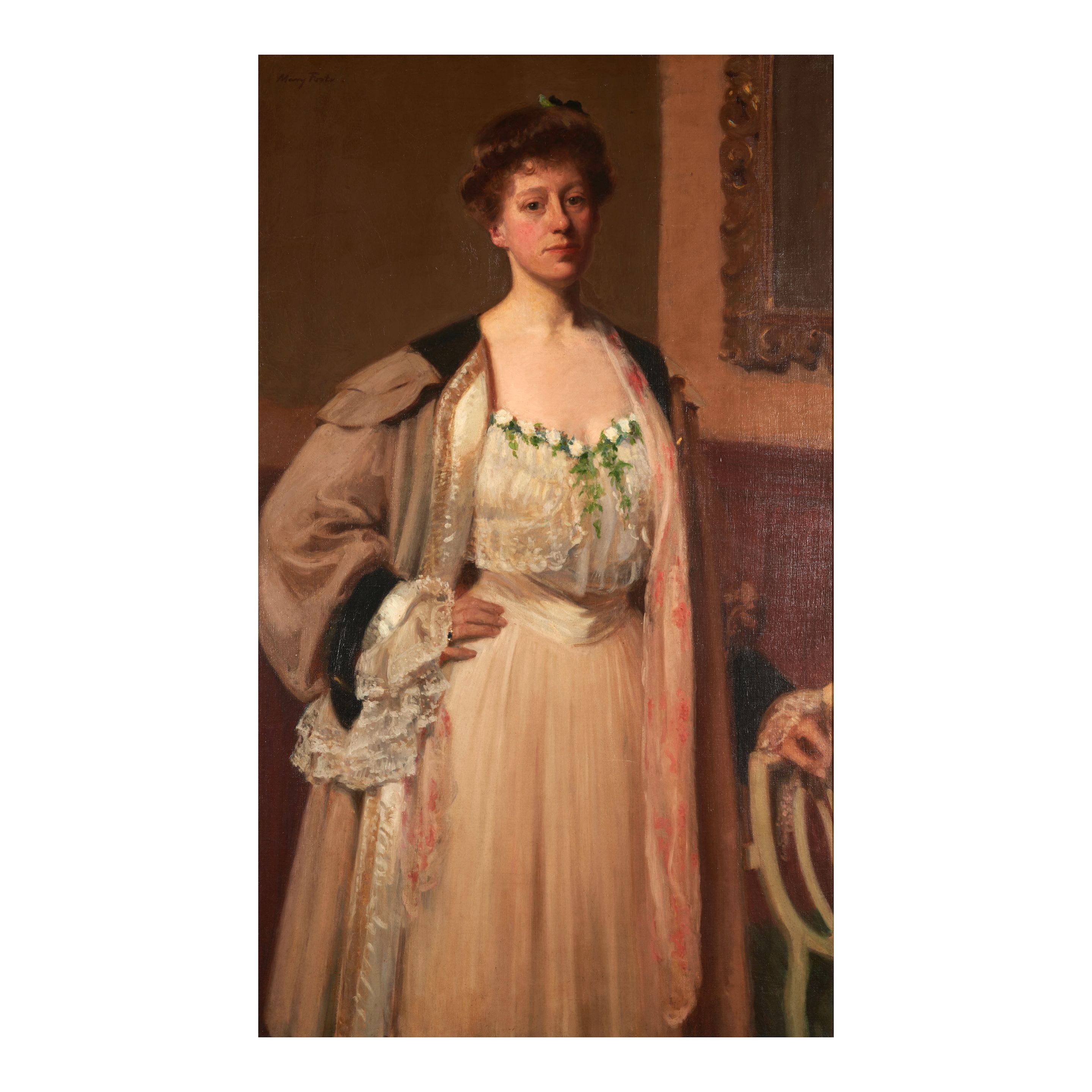 Mary Foote (1872-1968) Portrait of Mrs. Wilfred Worcester 50 1/2 x 30 in. (128.2 x 76.2 cm.)