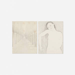 Female Nude; Trees, April Sunshine (two works)