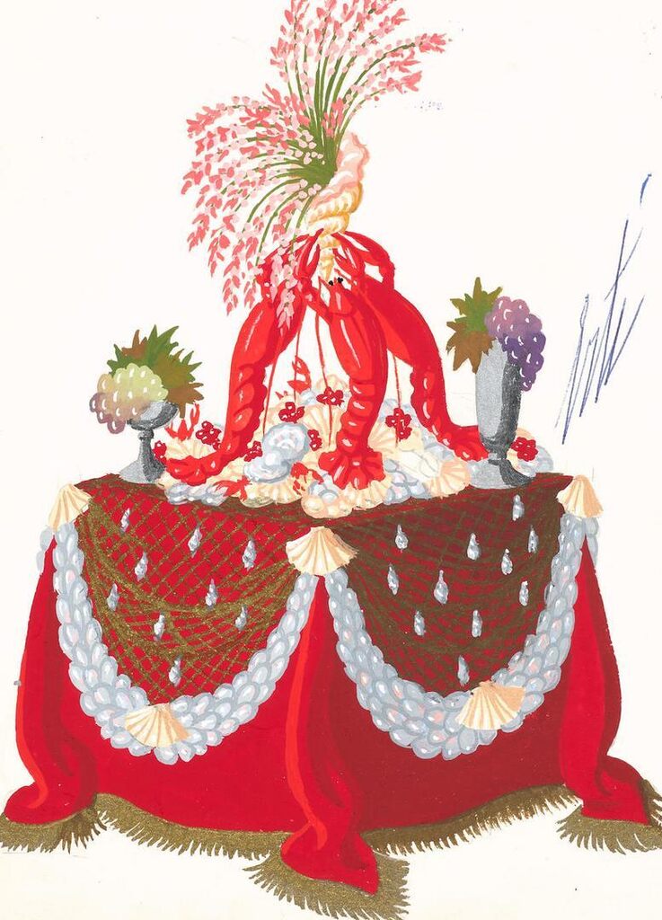 Drap d'or, table, for Hélène Martini, May 30, 1962