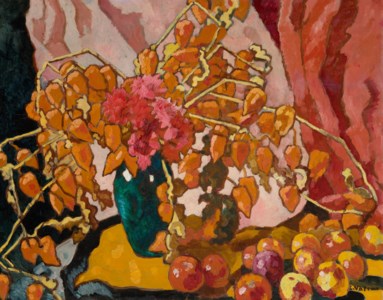 Louis Valtat, Physallis, vase bleu et pommes